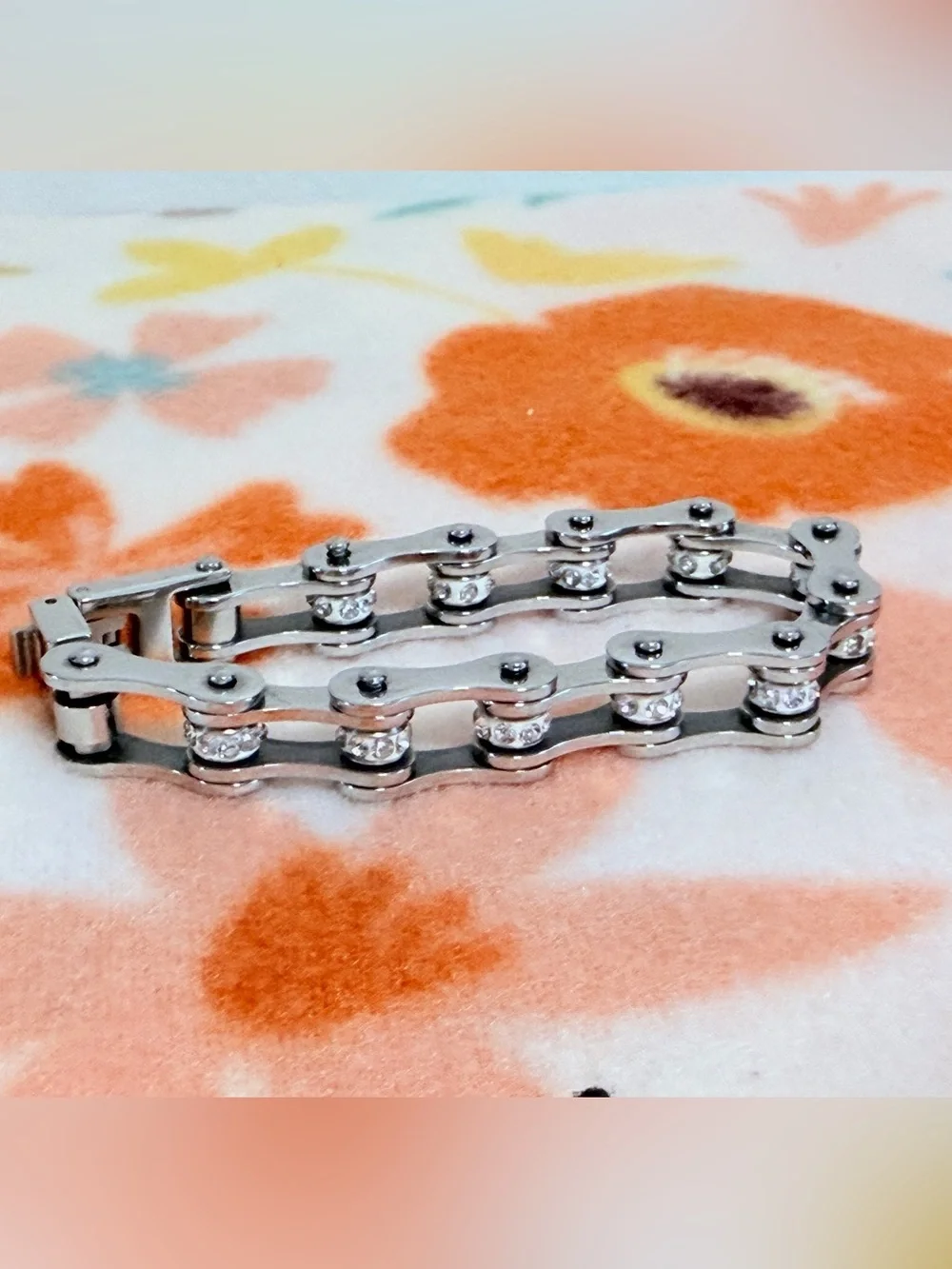 Silver Crystal Link Watch Bracelet - Women's Accessory